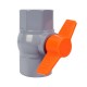 Mini 4 Inch Control Flow Water Grey Body Orange Handle Octagonal Ball Valve